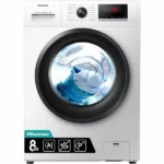 Hisense Washing Machine 8kg Front Load, Steam Care, Durable Inverter, Pure jet wash, Delay End, White WFQP8012VMS