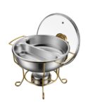 DZW-B280 – 8.0L Golden Cover Keeping Partitioned Chafing Dish – Luxury Buffetware