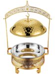DZW-DL080 – Golden Four-Leaf Diamond Cover Chafing Dish 8.0L – Luxury Buffetware