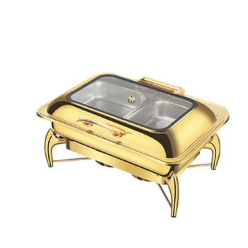 DZW-G228 - 9.0L Luxury Hydraulic Rectangular Chafing Dish - Golden