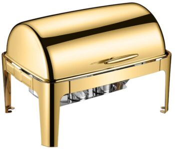 DZW-G723 – 9.0L Roll Top Rectangular Golden Chafing Dish – Luxury Buffetware