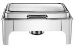 DZW-S323 – 9.0L Rectangular Silver Chafing Dish with Glass Window – Luxury Buffetware