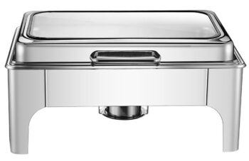 DZW-S323 – 9.0L Rectangular Silver Chafing Dish with Glass Window – Luxury Buffetware