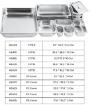 GN Pans - Stainless Steel Food Pans with Covers - Commercial Grade