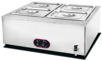 HB-750 – 4 Pan Electric Bain Marie with Water Tap – Commercial