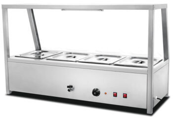 HBM-21-2 – 4 Pan Tabletop Electric Bain Marie with Water Tap – Commercial