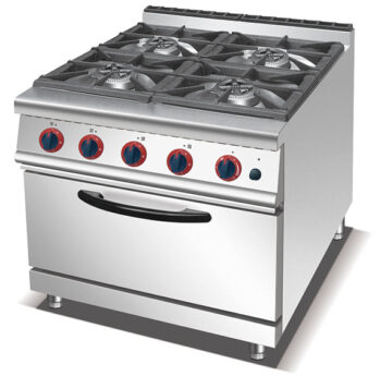 HGR-705A – 4-Burner – Gas Range with Electric Oven – Commercial