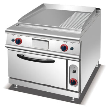 HGR-713 – 17.6kW – Gas Griddle (2/3 Flat, 1/3 Grooved) with Gas Oven – Commercial
