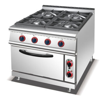 HGR-905A – 4-Burner – Gas Range with Electric Oven – Commercial