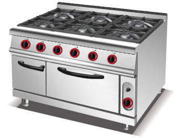 HGR-996 - 6-Burner Gas Range with Gas Oven - Commercial