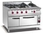 HGR-998 - 4-Burner Gas Range with Griddle and Oven - Commercial