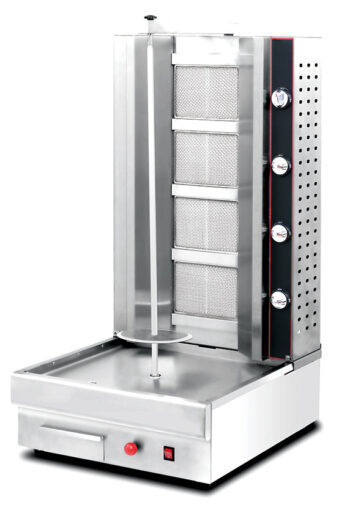 HGS-R4 - 49,489 BTU 4-Burner Gas Shawarma Machine - Commercial