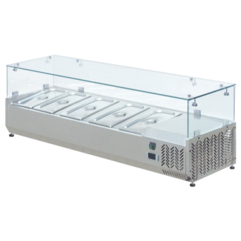 HSL-1200 - 5x1/4 GN Static Cooling Salad Bar - Commercial