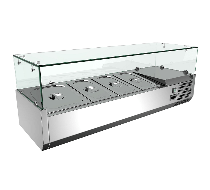 HSL-1350.png HSL-1350 - Static Cooling Salad Bar - 6x1/4 GN Capacity - Image 1