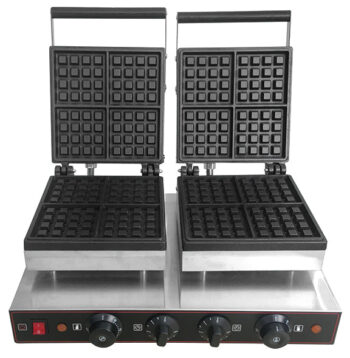 HWB-2S - 2-Plate Waffle Baker (3.2KW, Teflon Plates) - Commercial