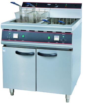 WG-26-2 – 30L+30L Vertical Electric Double-Tank Fryer (4 Baskets) – Commercial