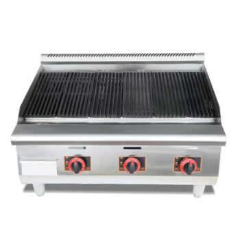 WG-EG-36H – 3-Burner – Electric BBQ Lava Rock Grill – 12kW – Commercial
