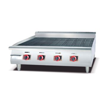 WG-EG-48H – 4-Burner – Electric BBQ Lava Rock Grill – 16kW – Commercial