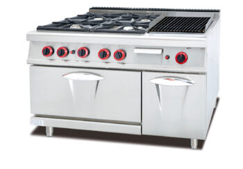 WG-GH-999A – 4-Burner Gas Range with Lava Rock Grill & Oven – 92,124 BTU