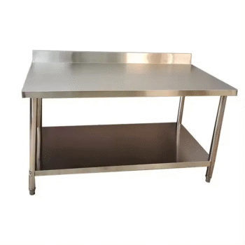2-Layer Stainless Steel Work Table with Tailgate – SS304 – 1500x600x800mm – Commercial